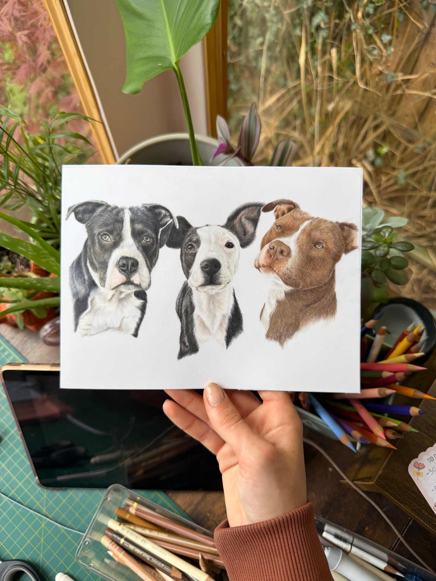 Custom Coloured Pet Portrait | Hand-Drawn Pencil Drawing